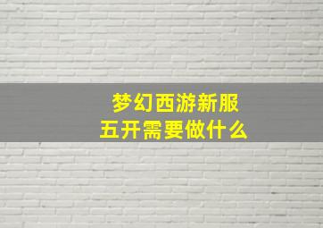 梦幻西游新服五开需要做什么