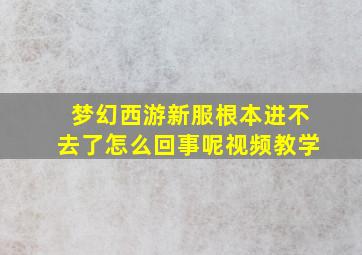 梦幻西游新服根本进不去了怎么回事呢视频教学