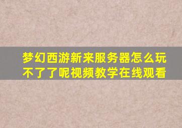 梦幻西游新来服务器怎么玩不了了呢视频教学在线观看