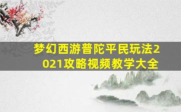 梦幻西游普陀平民玩法2021攻略视频教学大全