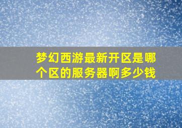 梦幻西游最新开区是哪个区的服务器啊多少钱