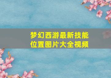 梦幻西游最新技能位置图片大全视频