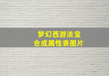 梦幻西游法宝合成属性表图片