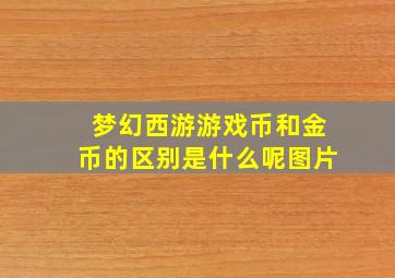 梦幻西游游戏币和金币的区别是什么呢图片