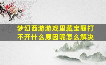 梦幻西游游戏里藏宝阁打不开什么原因呢怎么解决