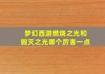 梦幻西游燃烧之光和毁灭之光哪个厉害一点