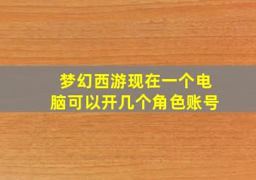 梦幻西游现在一个电脑可以开几个角色账号
