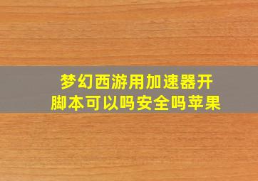 梦幻西游用加速器开脚本可以吗安全吗苹果