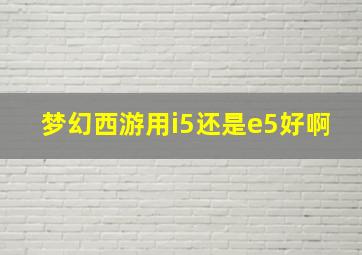 梦幻西游用i5还是e5好啊