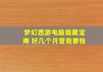 梦幻西游电脑版藏宝阁 好几个月管我要钱