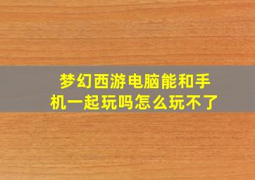 梦幻西游电脑能和手机一起玩吗怎么玩不了