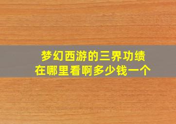 梦幻西游的三界功绩在哪里看啊多少钱一个