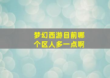 梦幻西游目前哪个区人多一点啊