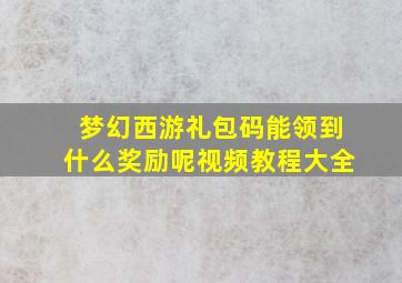 梦幻西游礼包码能领到什么奖励呢视频教程大全