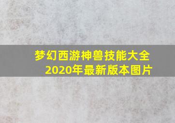 梦幻西游神兽技能大全2020年最新版本图片