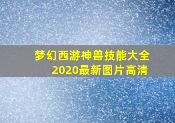 梦幻西游神兽技能大全2020最新图片高清