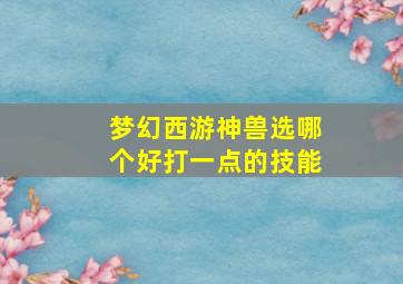 梦幻西游神兽选哪个好打一点的技能