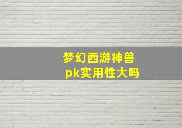 梦幻西游神兽pk实用性大吗