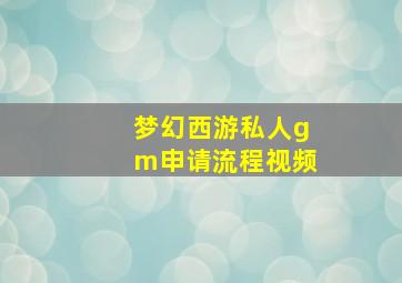 梦幻西游私人gm申请流程视频