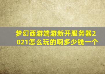 梦幻西游端游新开服务器2021怎么玩的啊多少钱一个