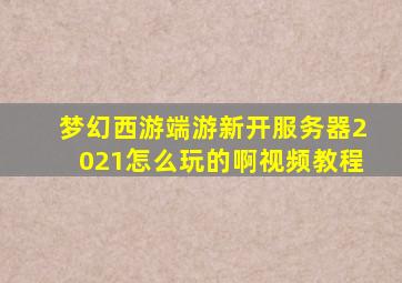 梦幻西游端游新开服务器2021怎么玩的啊视频教程