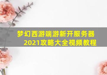 梦幻西游端游新开服务器2021攻略大全视频教程