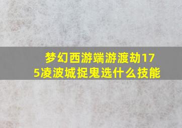 梦幻西游端游渡劫175凌波城捉鬼选什么技能