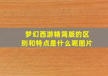 梦幻西游精简版的区别和特点是什么呢图片