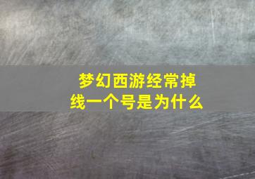 梦幻西游经常掉线一个号是为什么