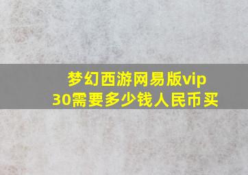 梦幻西游网易版vip30需要多少钱人民币买