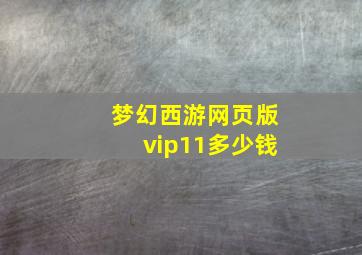 梦幻西游网页版vip11多少钱