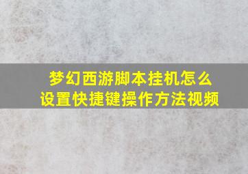 梦幻西游脚本挂机怎么设置快捷键操作方法视频