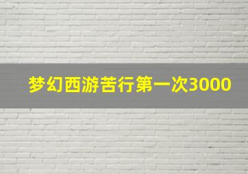 梦幻西游苦行第一次3000