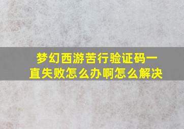 梦幻西游苦行验证码一直失败怎么办啊怎么解决