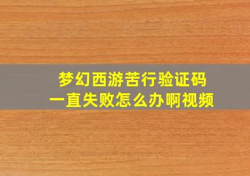 梦幻西游苦行验证码一直失败怎么办啊视频