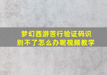 梦幻西游苦行验证码识别不了怎么办呢视频教学