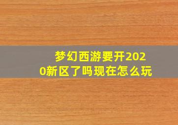 梦幻西游要开2020新区了吗现在怎么玩