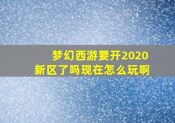 梦幻西游要开2020新区了吗现在怎么玩啊