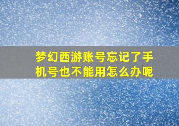 梦幻西游账号忘记了手机号也不能用怎么办呢