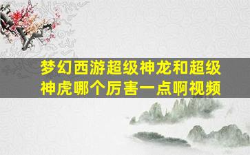 梦幻西游超级神龙和超级神虎哪个厉害一点啊视频