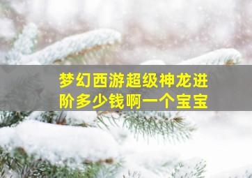 梦幻西游超级神龙进阶多少钱啊一个宝宝