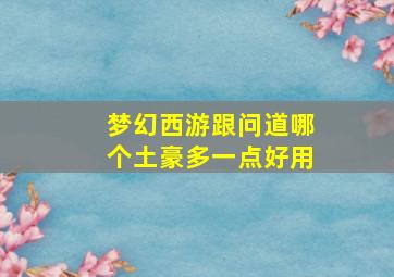 梦幻西游跟问道哪个土豪多一点好用