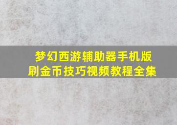 梦幻西游辅助器手机版刷金币技巧视频教程全集