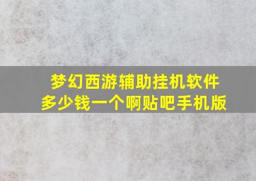 梦幻西游辅助挂机软件多少钱一个啊贴吧手机版