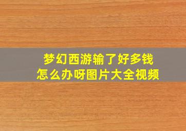 梦幻西游输了好多钱怎么办呀图片大全视频