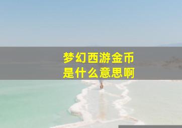 梦幻西游金币是什么意思啊