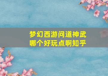 梦幻西游问道神武哪个好玩点啊知乎