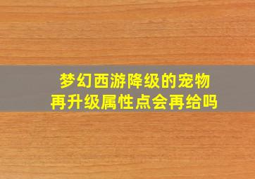 梦幻西游降级的宠物再升级属性点会再给吗