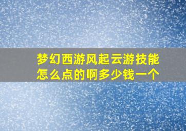 梦幻西游风起云游技能怎么点的啊多少钱一个