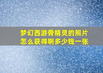 梦幻西游骨精灵的照片怎么获得啊多少钱一张